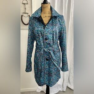 Liberty of London Floral & Black Reversible Trench Coat Size M